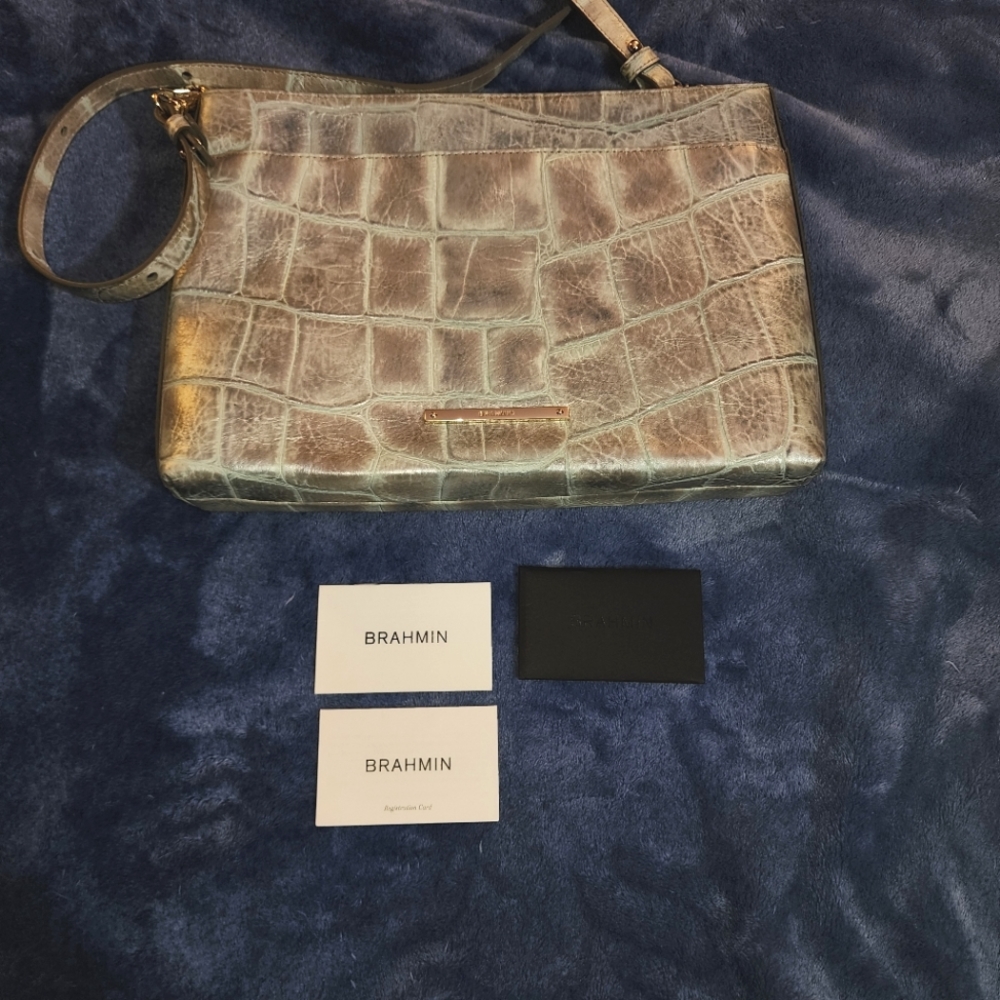 NWT* BRAHMIN REMY CROSSBODY PEWTER MAJORELLE